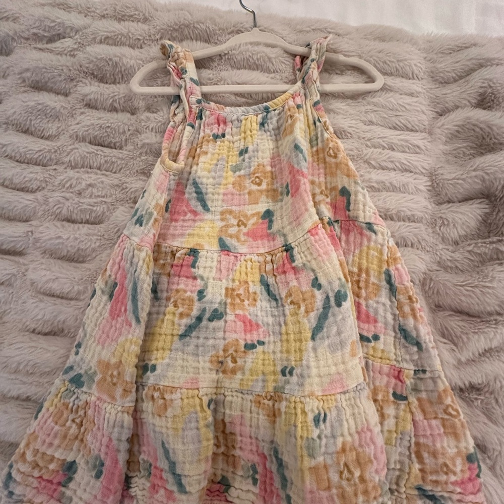 Angel Dear Tiered Cotton Sundress in Pastel Floral